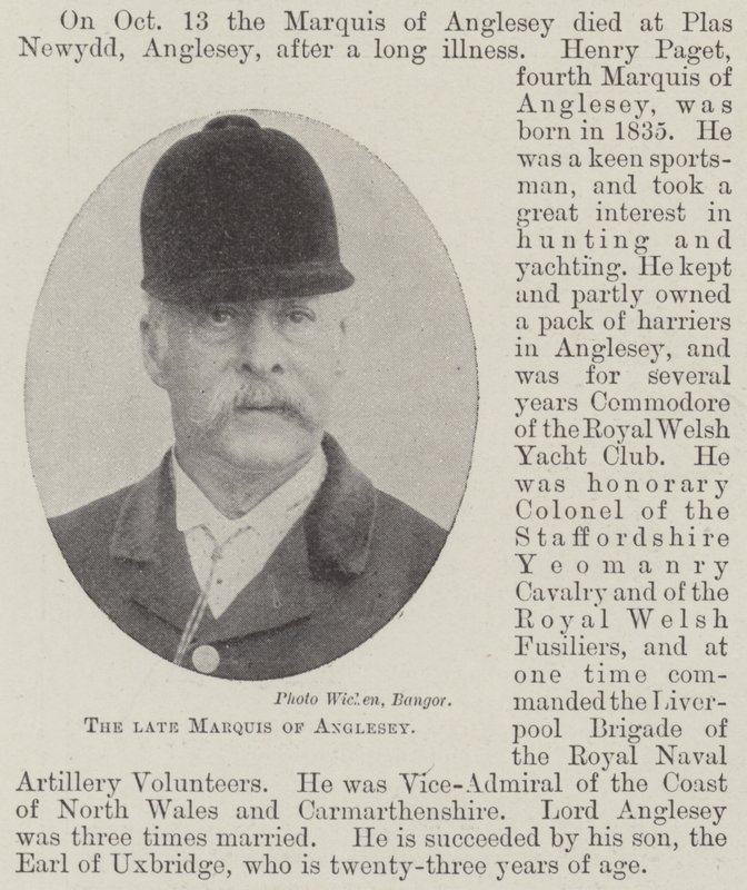 The late Marquis of Anglesey by English Photographer