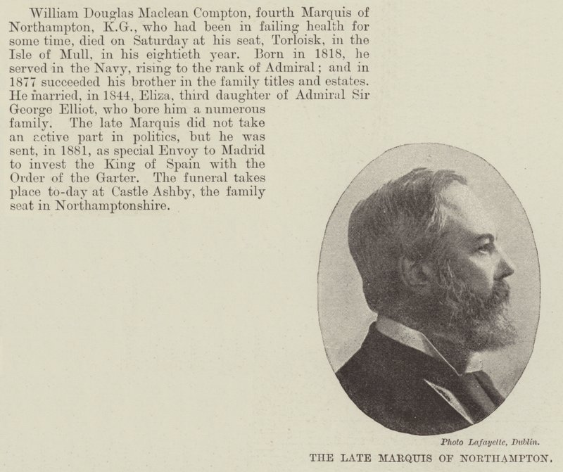 The Late Marquis of Northampton by English Photographer
