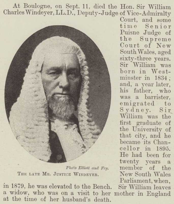 The Late Mr Justice Windeyer by English Photographer