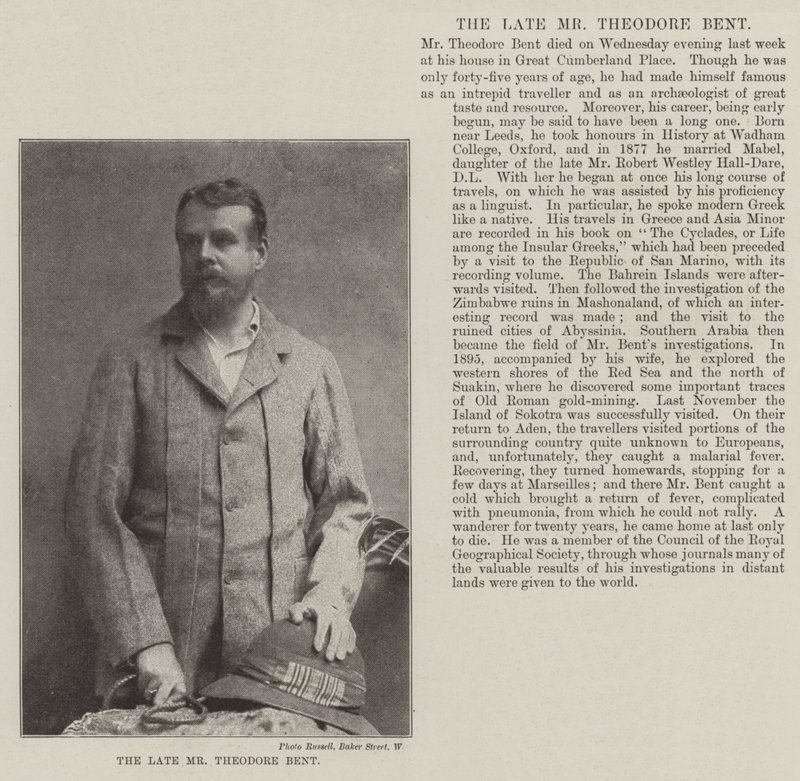 The Late Mr Theodore Bent by English Photographer