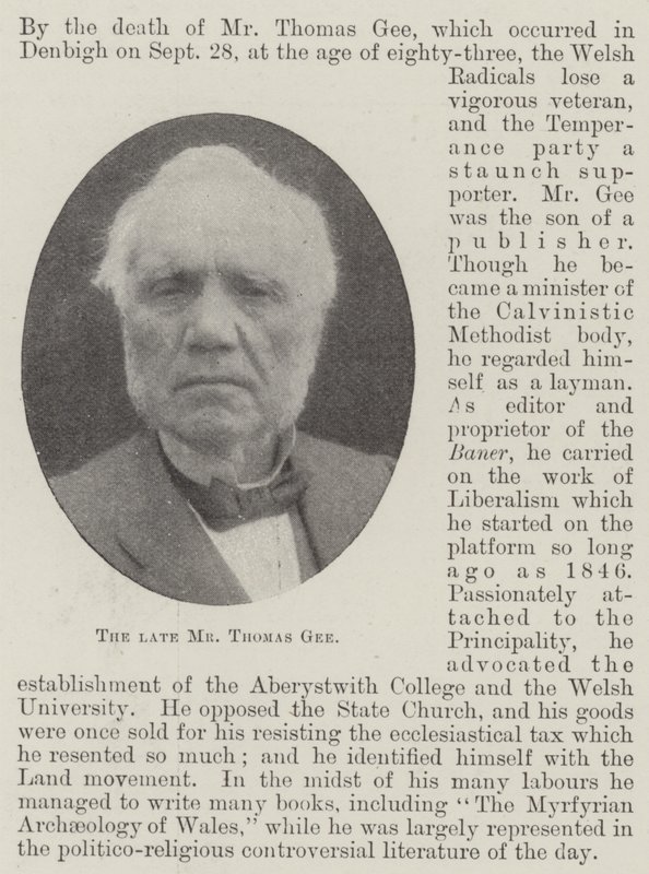 The late Mr Thomas Gee by English Photographer