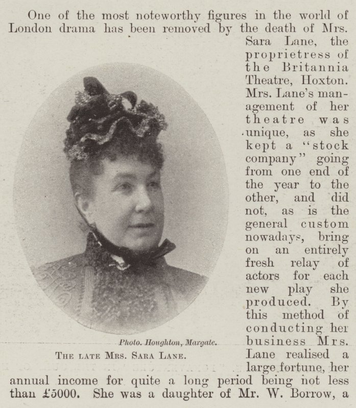 The late Mrs Sara Lane by English Photographer