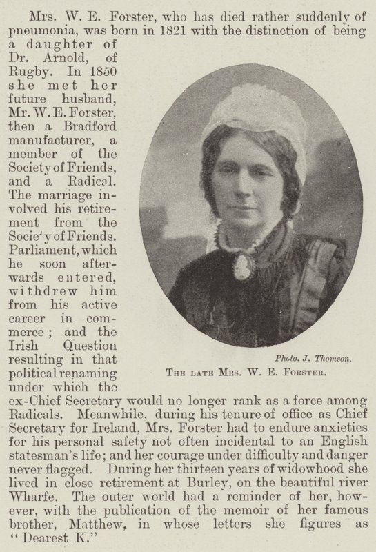 The Late Mrs. W. E. Forster by English Photographer