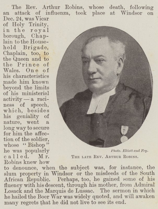 The Late Reverend Arthur Robins by English Photographer