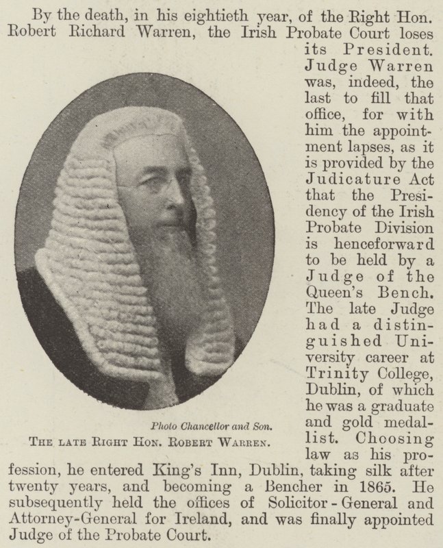 The Late Right Honourable Robert Warren by English Photographer