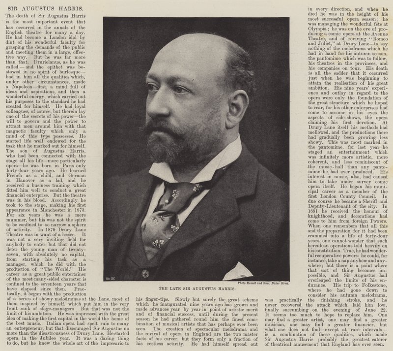 The late Sir Augustus Harris by English Photographer