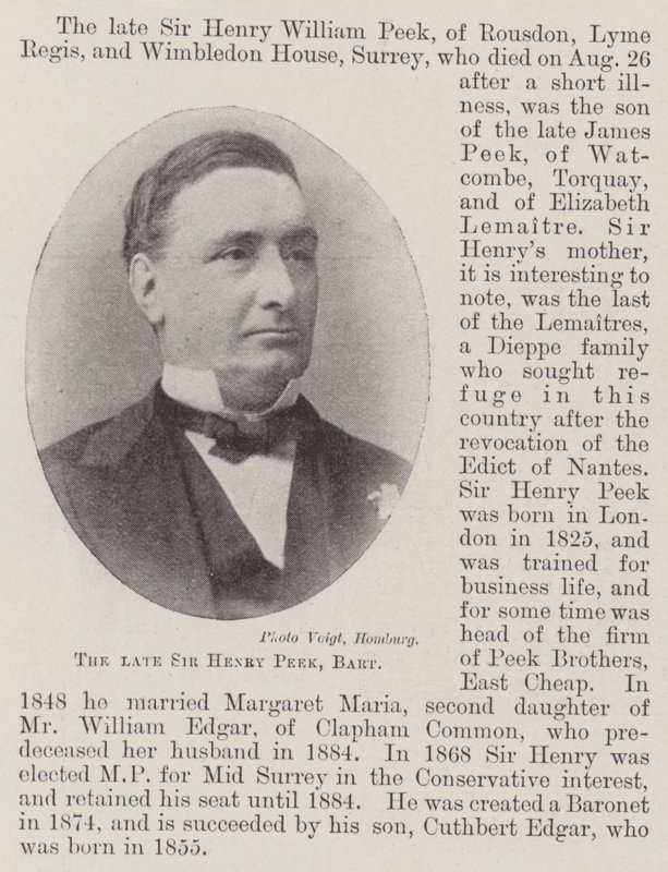 The late Sir Henry Peek, Baronet by English Photographer