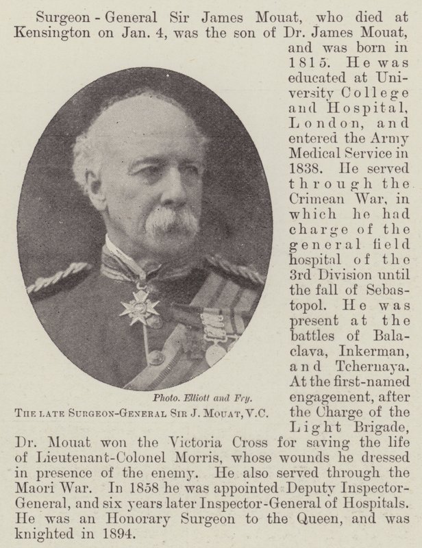 The Late Surgeon-General Sir J. Mouat, VC by English Photographer