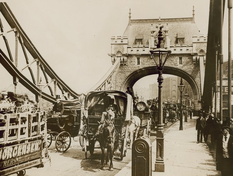 Traffic Passing Over Tower Bridge by English Photographer