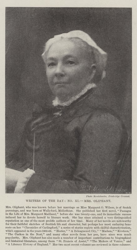 Writers of the Day, Mrs Oliphant by English Photographer