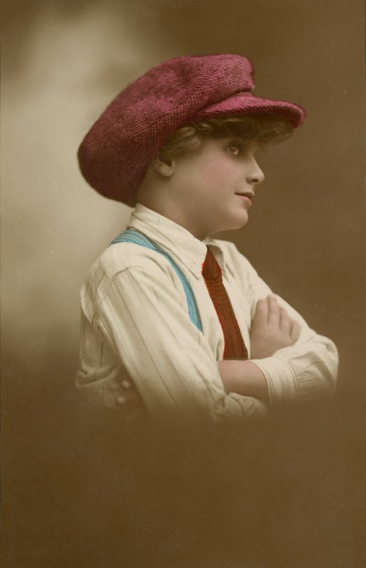 Young girl in a cap by English Photographer