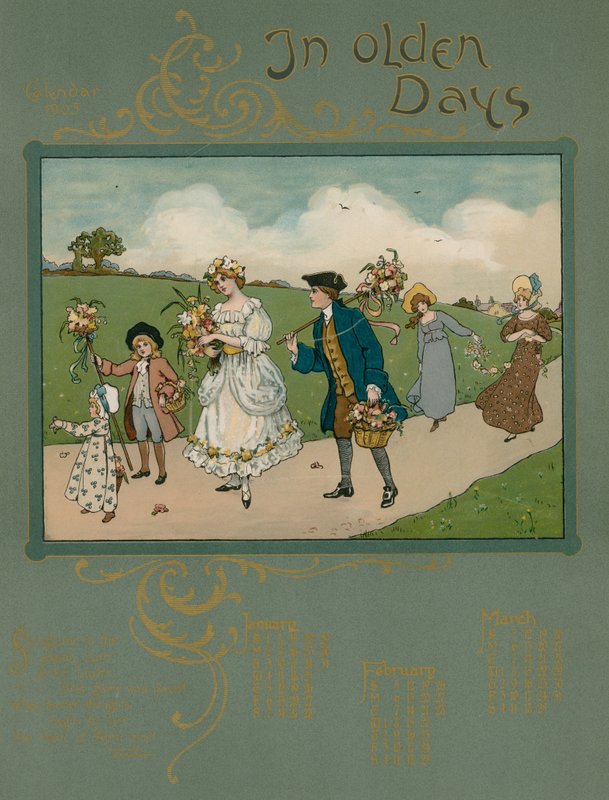 1905 Calendar with Verse by Alfred Austin by English School