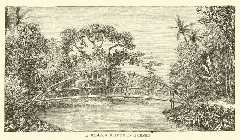 A Bamboo Bridge in Borneo by English School