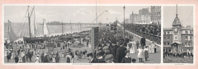 A Bank Holiday Scene on Brighton Beach by English School