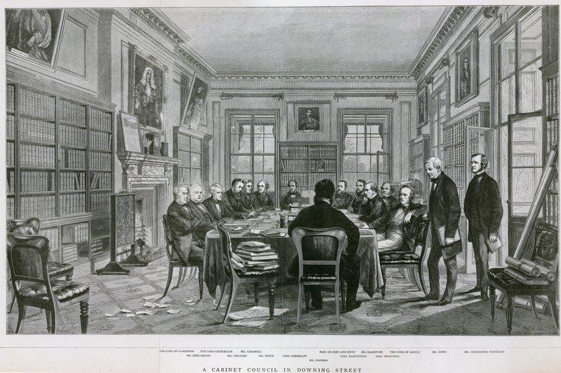 A Cabinet Council in 10 Downing Street by English School