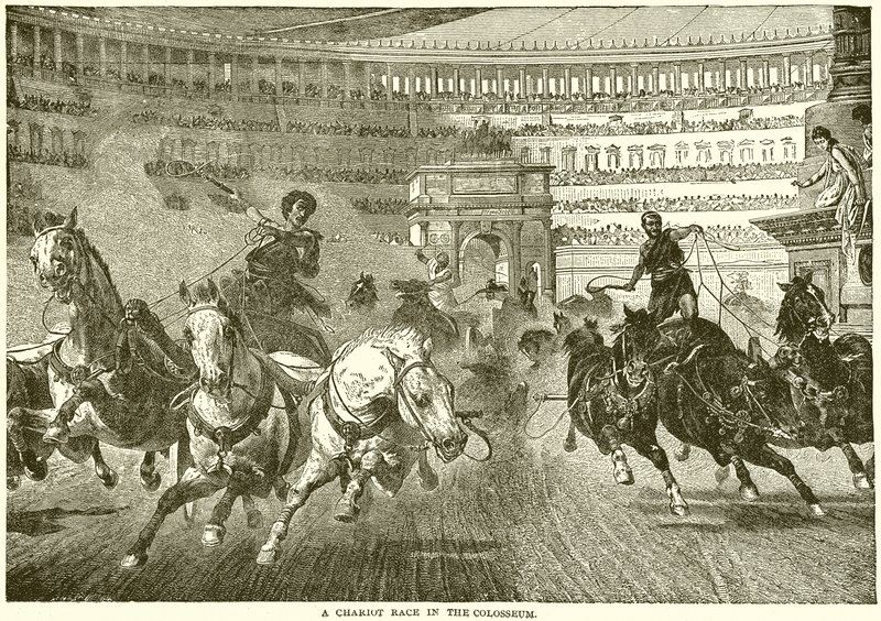 A Chariot Race in the Colosseum by English School