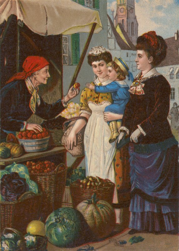 A French Fruit-Market by English School