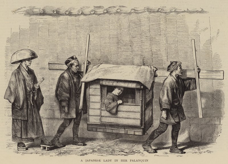 A Japanese Lady in her Palanquin by English School