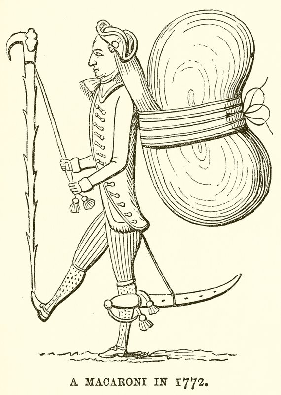 A Macaroni in 1772 by English School
