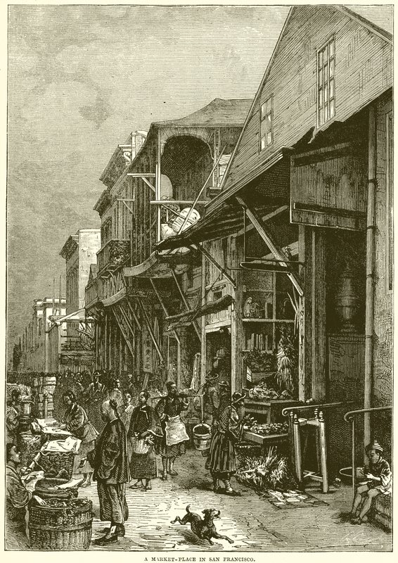 A Market-Place in San Francisco by English School
