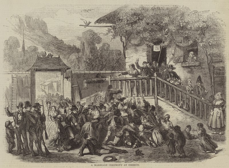 A Marriage Ceremony at Embrun by English School