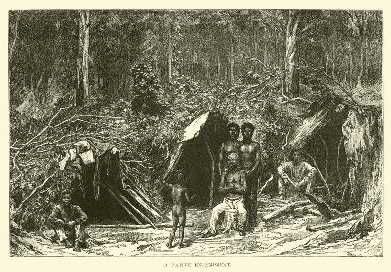 A Native Encampment by English School