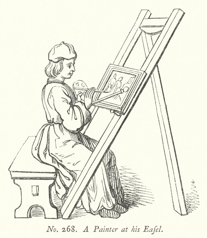 A Painter at his Easel by English School
