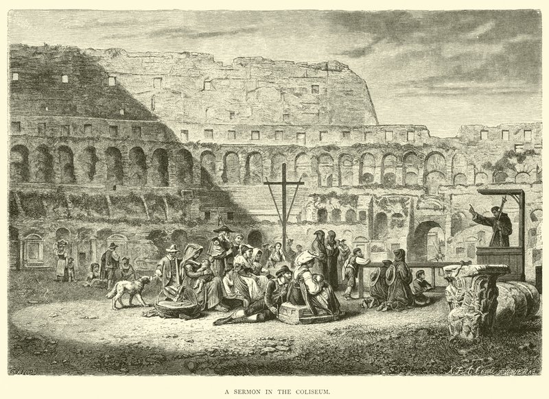A Sermon in the Coliseum by English School