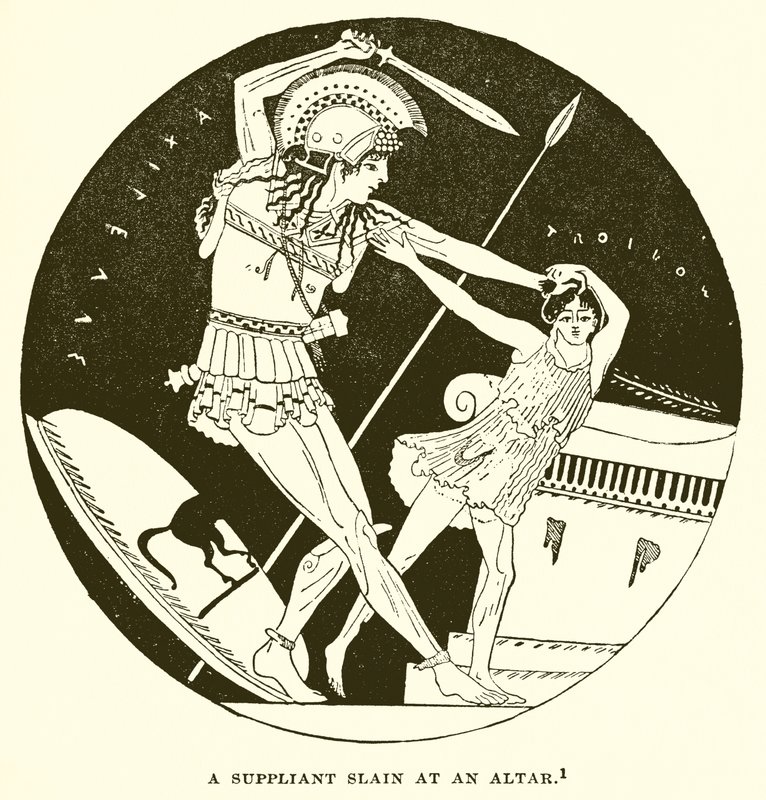 A Suppliant Slain at an Altar by English School