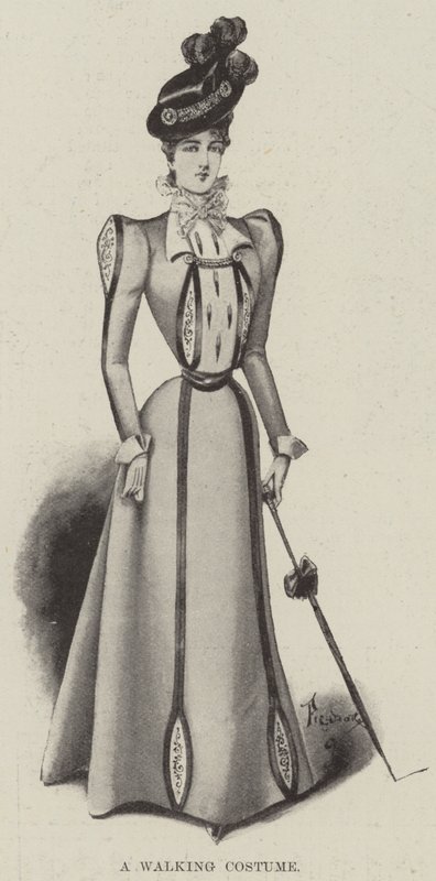 A Walking Costume by English School