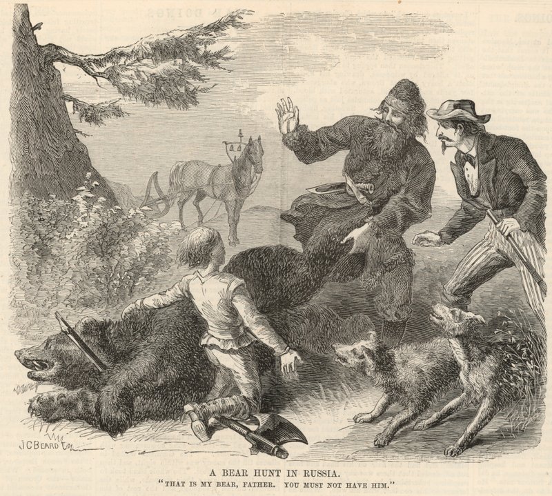 A Bear Hunt in Russia by English School