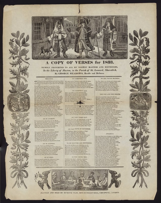 A Copy of Verses for 1833 by English School