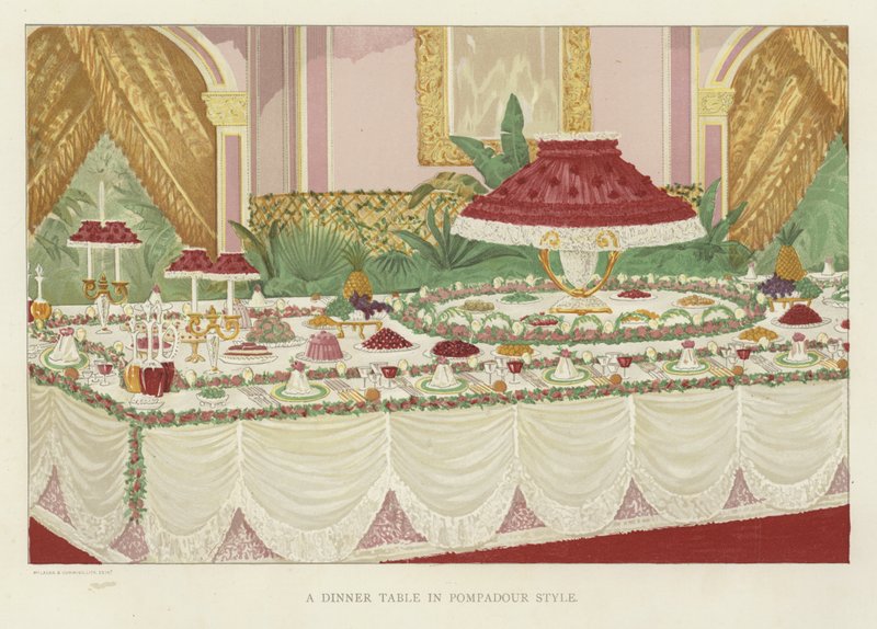 A Dinner Table in Pompadour Style by English School