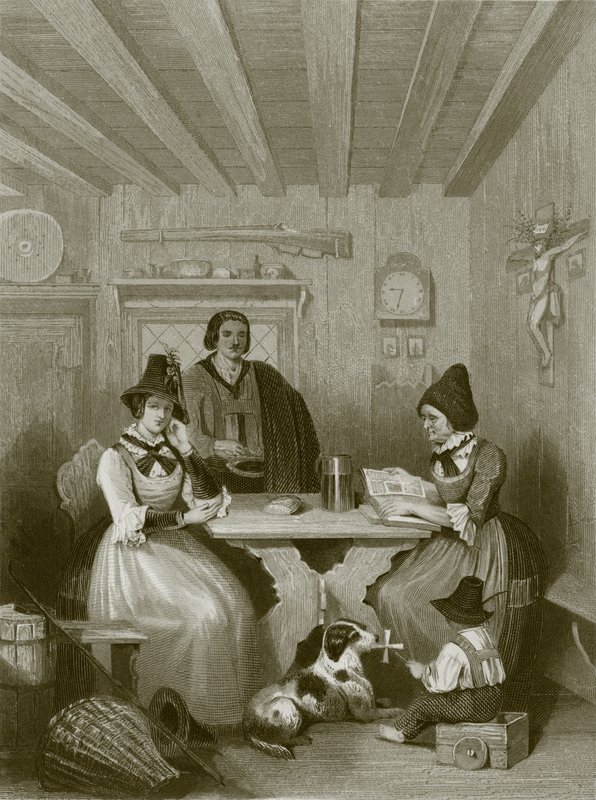 A Family Scene in the Tyrol by English School