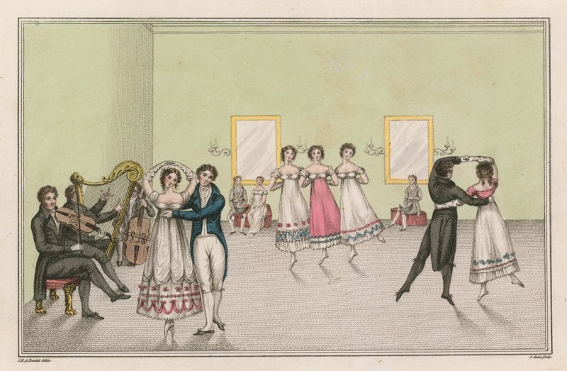 A Group of Waltzers by English School