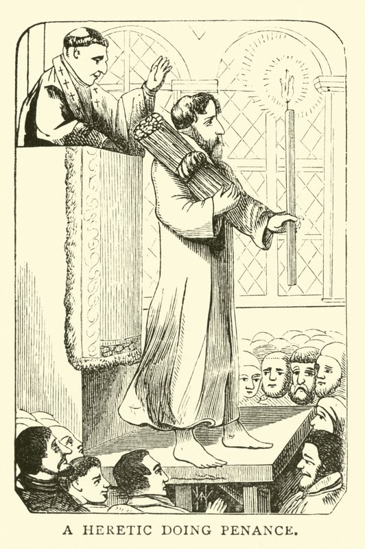 A heretic doing penance by English School