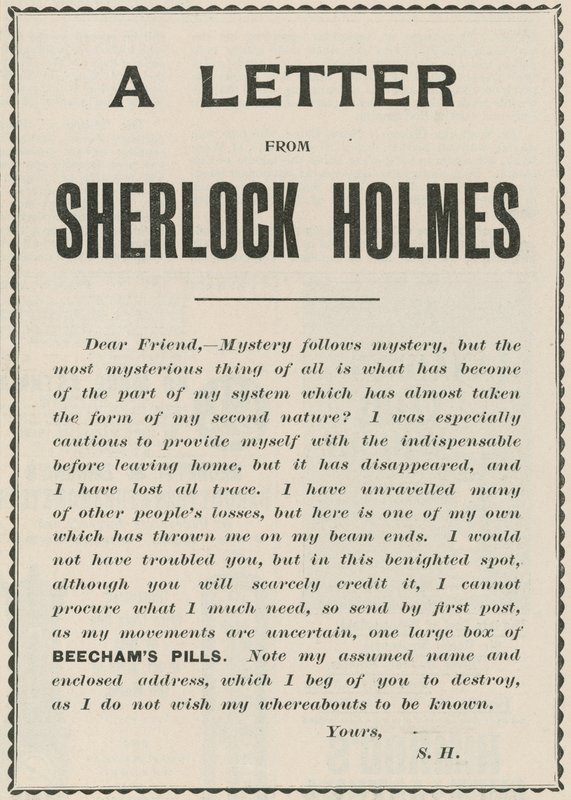 A Letter from Sherlock Holmes by English School
