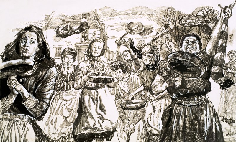 A pancake race by English School