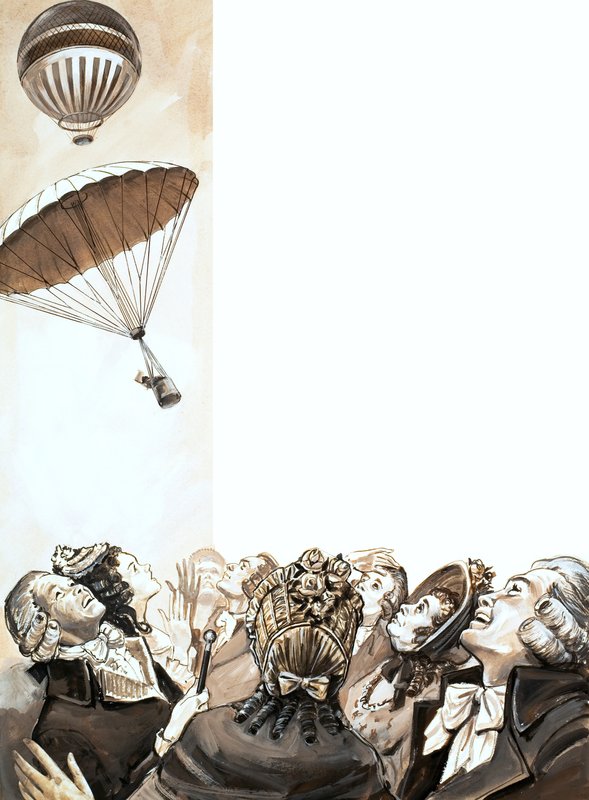 A parachute detaches itself from a balloon by English School