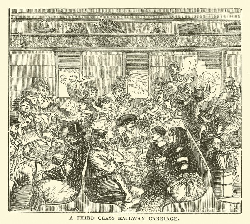 A third class railway carriage by English School