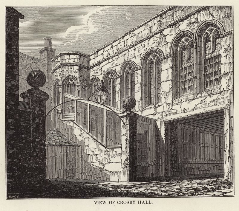 A View of Crosby Hall in Chelsea by English School