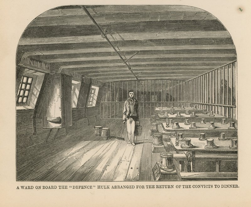 A Ward on Board the Defence Hulk by English School