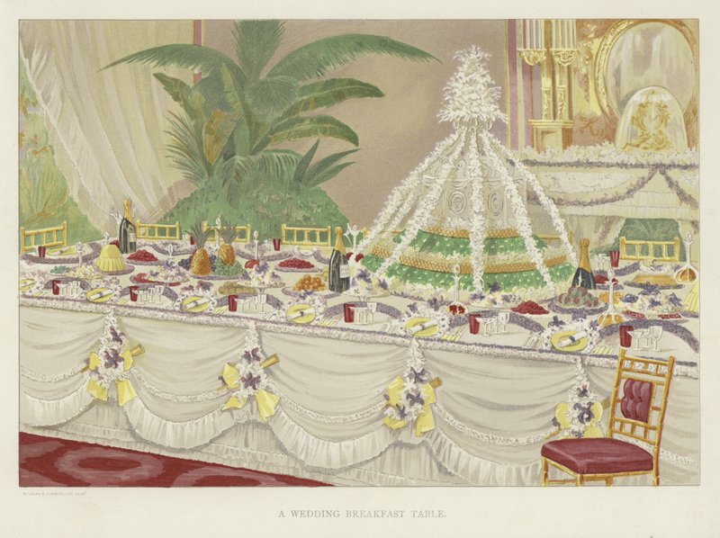 A Wedding Breakfast Table by English School