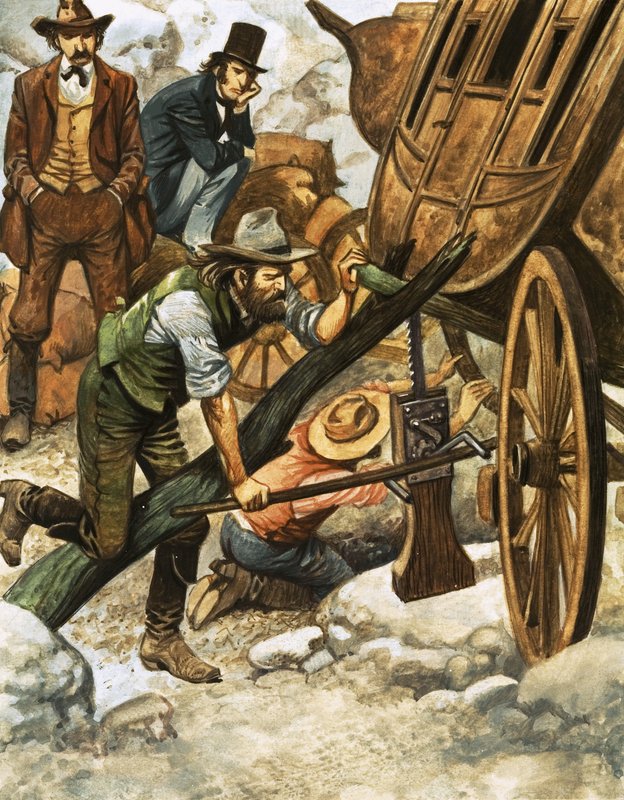 A Wheel Broken on the Rugged Trail by English School