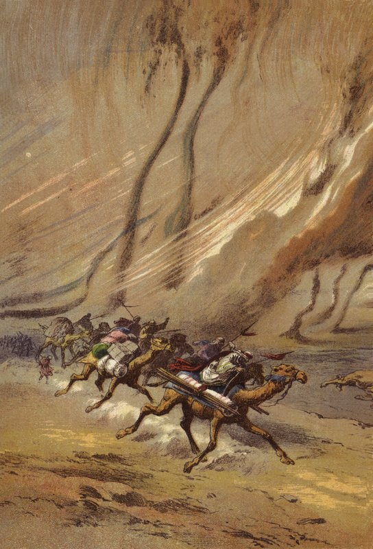 A whirlwind of sand in Sahara by English School