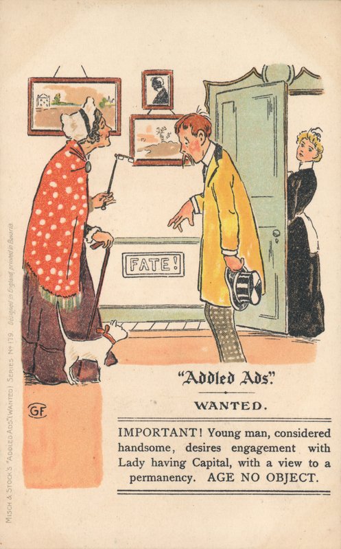 Addled Ads Postcard by English School