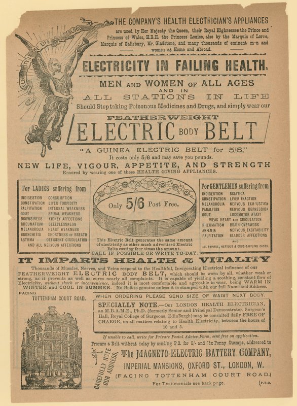Advert for Electric Body Belt by English School