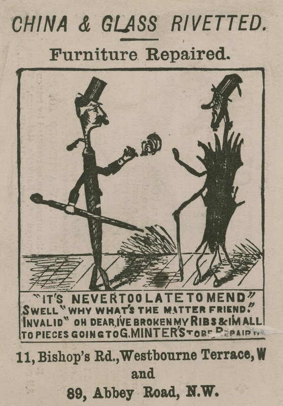 Advert for G Minter; Cartoon by English School