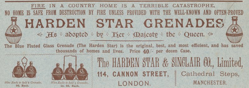 Advert for Harden Star Grenades by English School