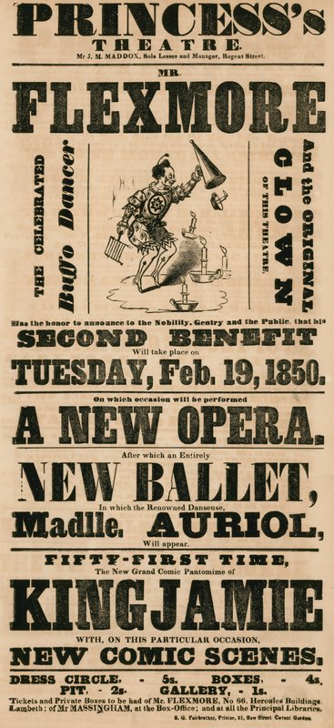 Advert for Princess Theatre, London by English School